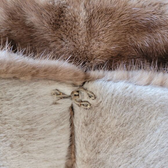 Vtg Brazotta Fur Collar Coat Tan 1950s Women’s M L Mad Men Classic Read 42" Long - Picture 10 of 15